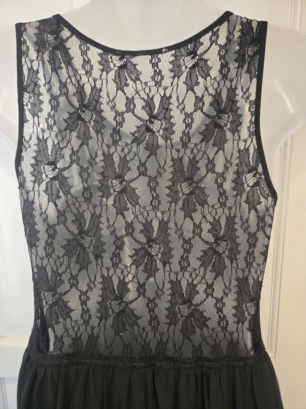 Black Lace Overlay High-Low Dress - Picture 8 of 16
